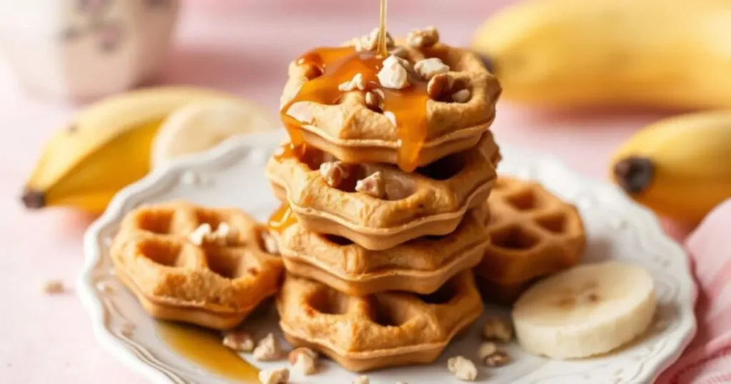 Mini Waffled Banana Bread Bites