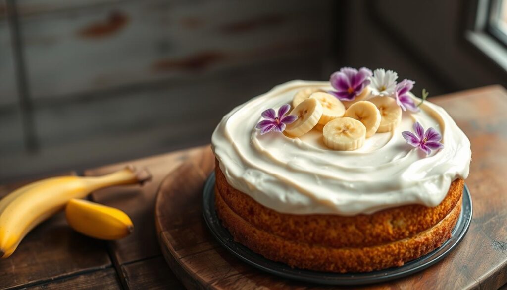 Moist Banana Cake with Cream Cheese Frosting Recipe