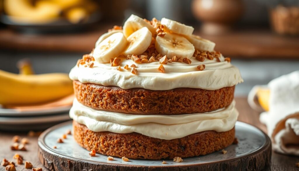 Moist Banana Cake with Cream Cheese Frosting Recipe