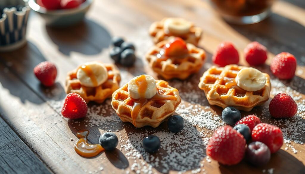 Mini Waffled Banana Bread Bites