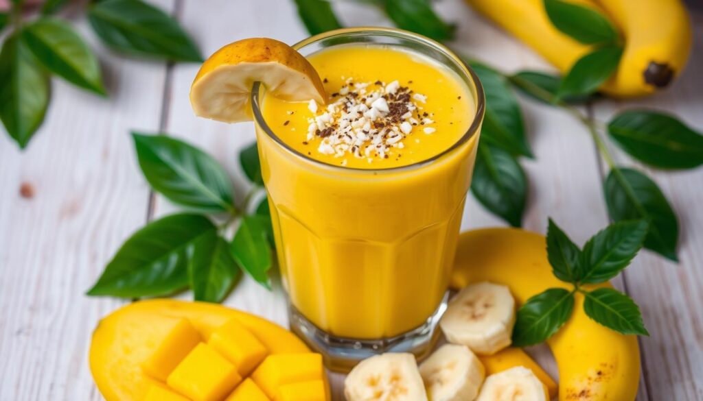 What smoothie has mango banana salt and pepper in it ?