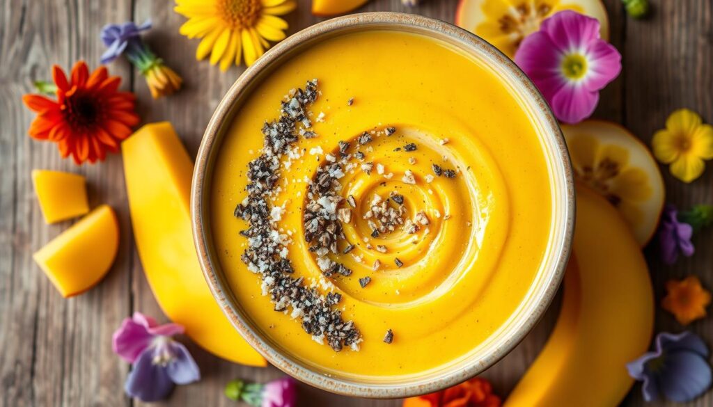 What smoothie has mango banana salt and pepper in it ?