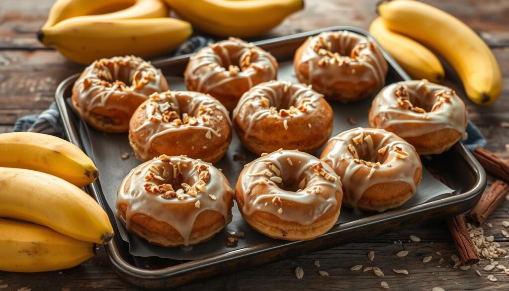 Banana Bread Baked Cake Donuts