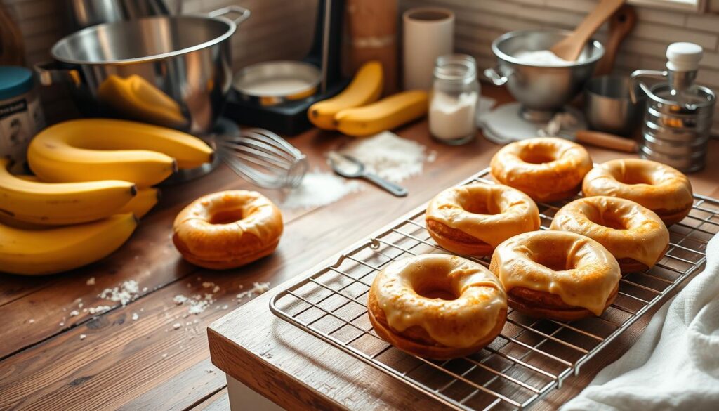 Banana Bread Baked Cake Donuts