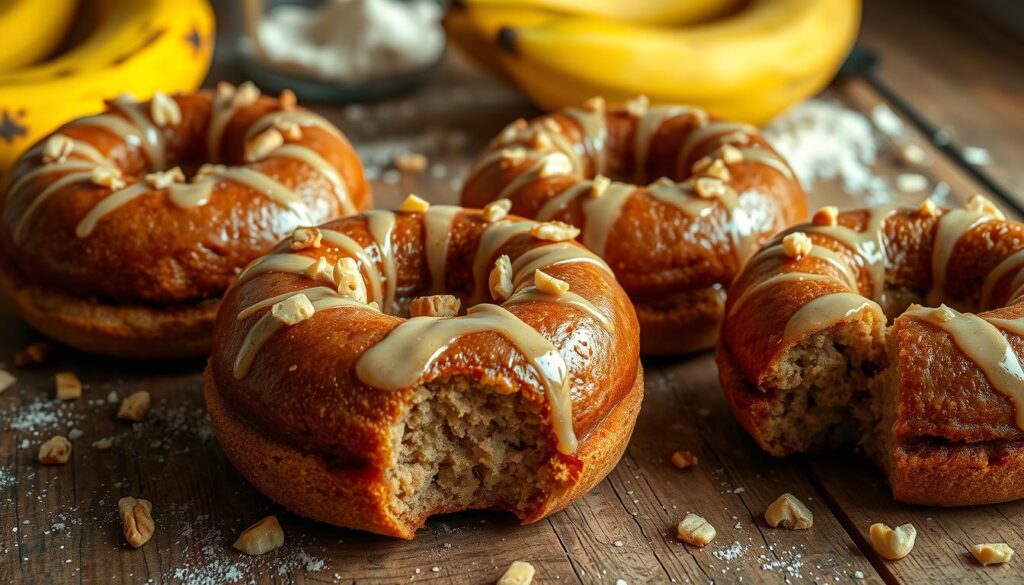 Banana Bread Baked Cake Donuts