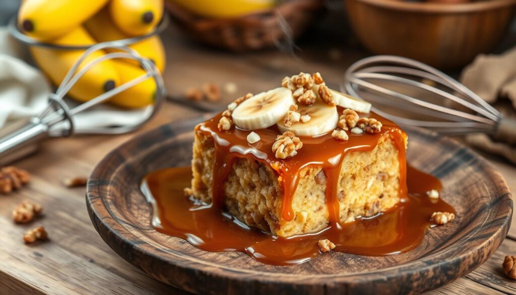 Banana and Walnut Sticky Toffee Pudding