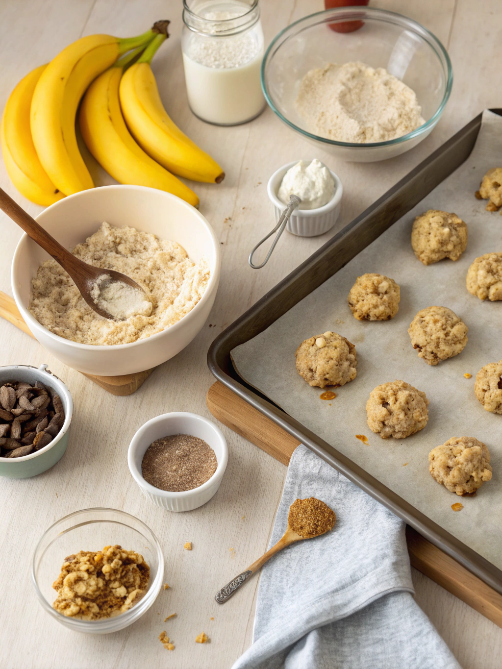 banana breakfast cookies preparing steps