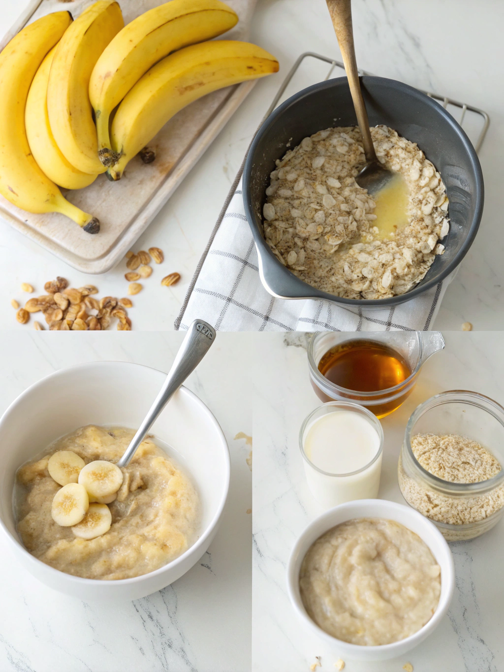 banana oatmeal preparing steps
