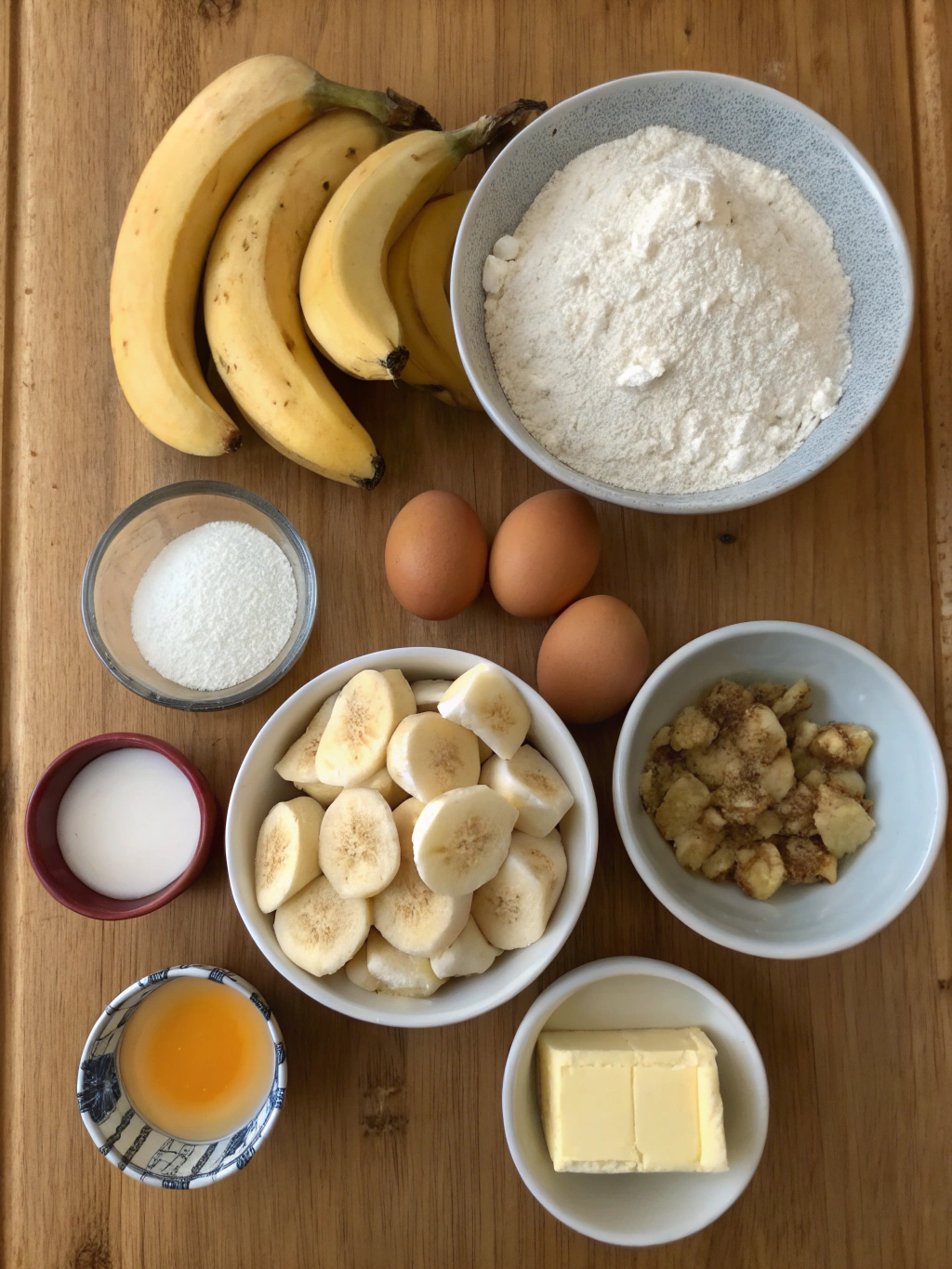 banana bread breakfast ingredients