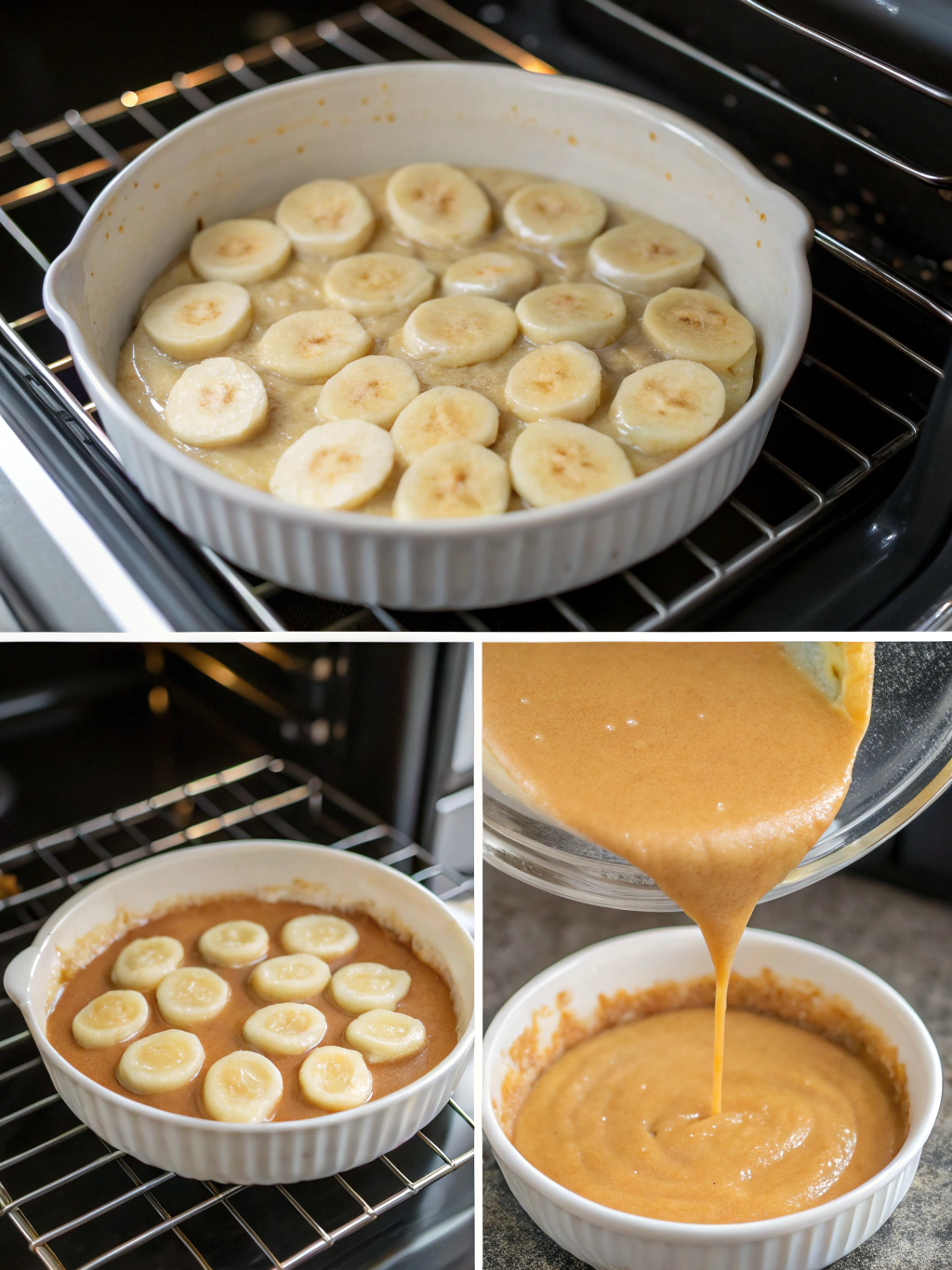 banana flan recipe preparing steps