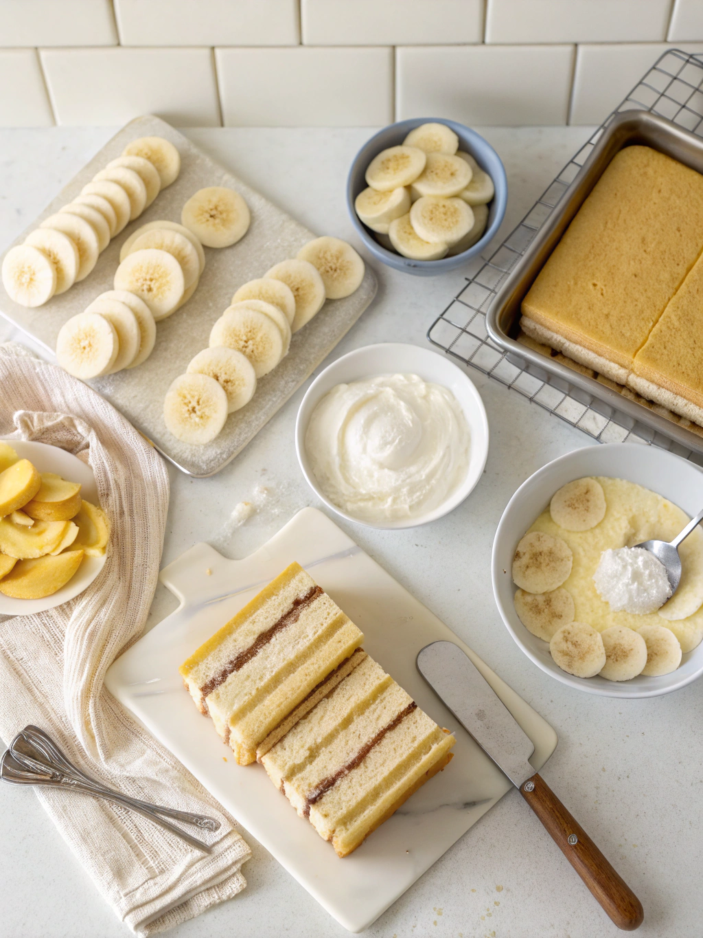banana opera cake preparing steps