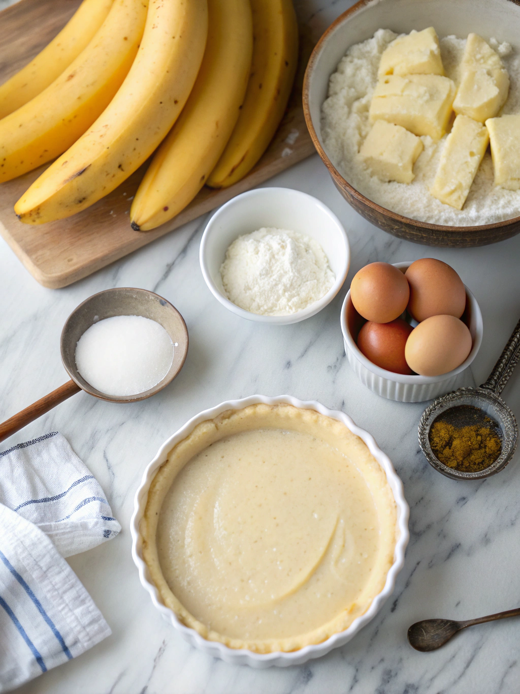 banana diplomat cream tart ingredients